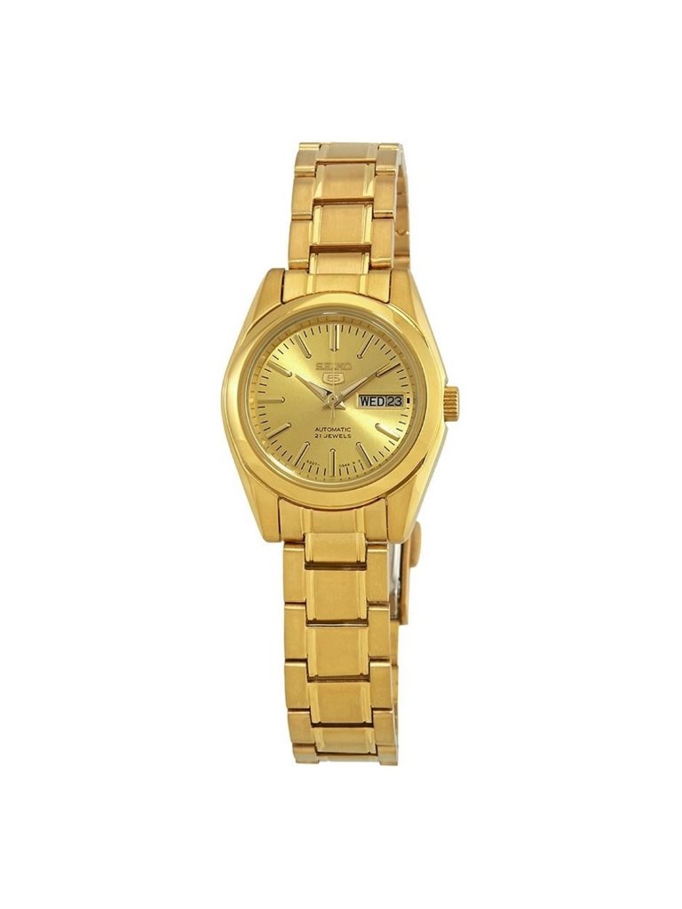 Nwt Seiko Series 5 Automatic Gold Dial Ladies Watch